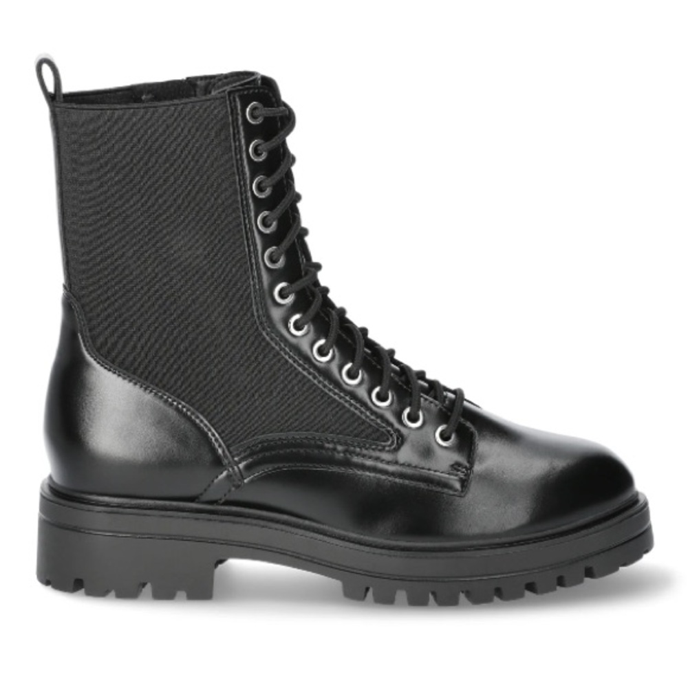 No Boundaries Black Combat Boots with Rugged Sole